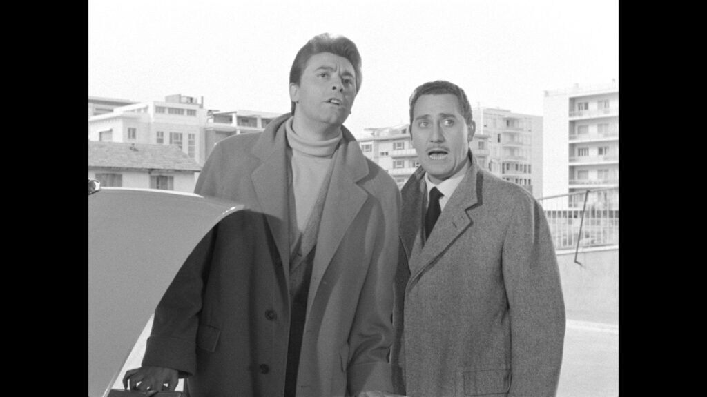 1958 - Achille Togliani e Alberto Sordi nel film Domenica e sempre domenica